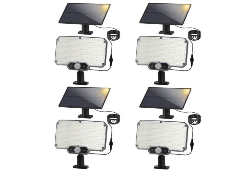 Clanmacy LED Solarleuchte 234 LED Solar Wandleuchte mit Bewegungsmelder Außen Treppen IP65, weißes Licht Clanmacy LED Solarleuchte 234 LED Solar Wandleuchte mit Bewegungsmelder Außen Treppen IP65, weißes Licht von Clanmacy