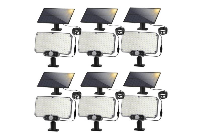 Clanmacy LED Solarleuchte 234 LED Solar Wandleuchte mit Bewegungsmelder Außen Treppen IP65, weißes Licht Clanmacy LED Solarleuchte 234 LED Solar Wandleuchte mit Bewegungsmelder Außen Treppen IP65, weißes Licht von Clanmacy