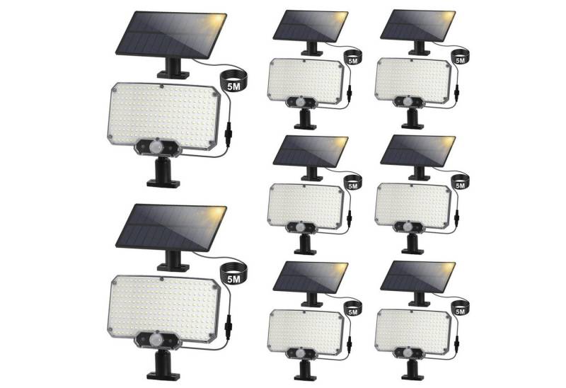 Clanmacy LED Solarleuchte 234 LED Solar Wandleuchte mit Bewegungsmelder Außen Treppen IP65, weißes Licht Clanmacy LED Solarleuchte 234 LED Solar Wandleuchte mit Bewegungsmelder Außen Treppen IP65, weißes Licht von Clanmacy