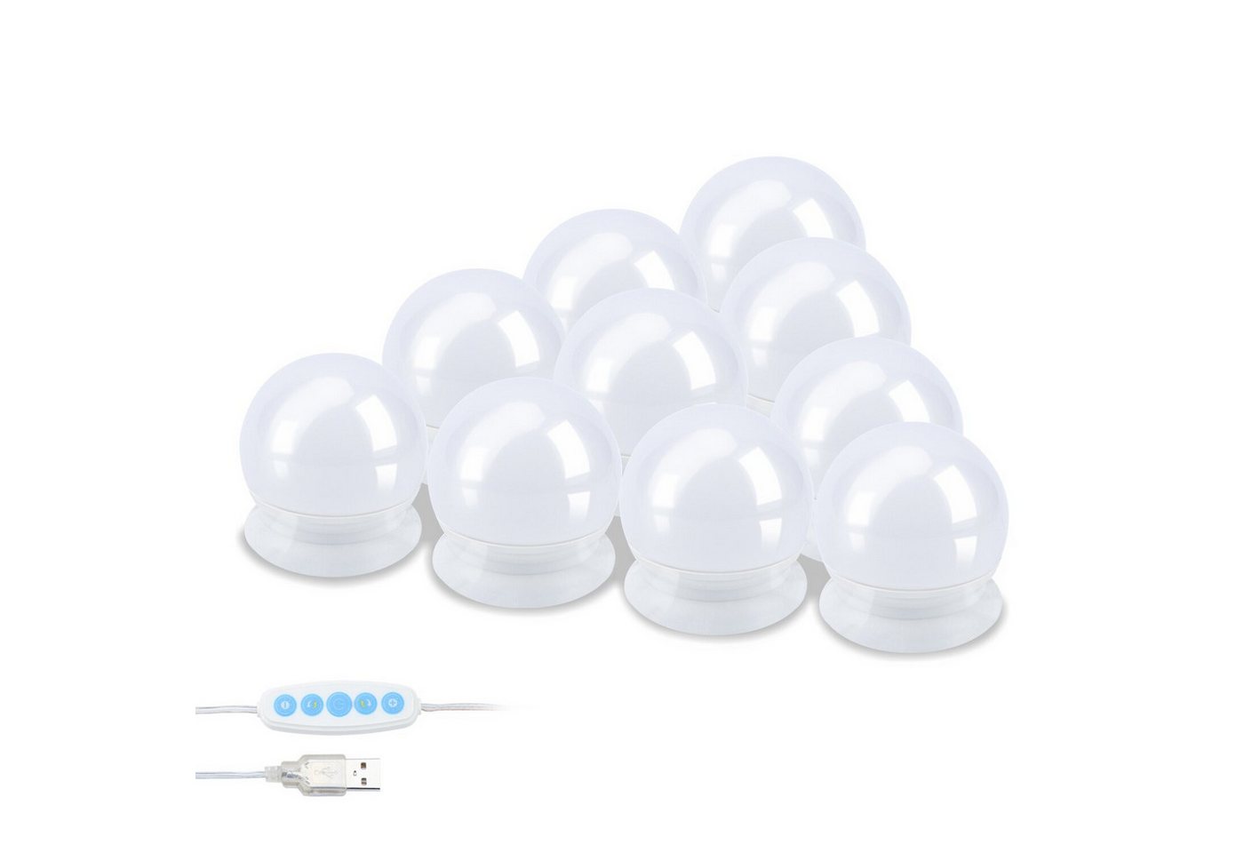 Clanmacy LED Spiegelleuchte LED Spiegelleuchte 10 LED Beleuchtung 360° USB Dimmbar Clanmacy LED Spiegelleuchte LED Spiegelleuchte 10 LED Beleuchtung 360° USB Dimmbar von Clanmacy