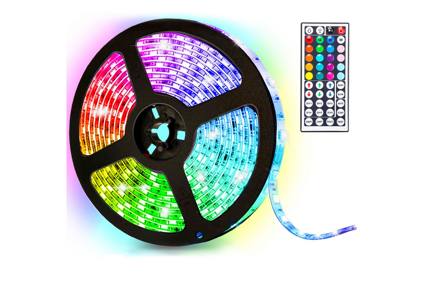 Clanmacy LED-Streifen LED Strip Licht-Band LED Streifen Leiste RGB Farbwechsel Lichtband, 30-flammig Clanmacy LED-Streifen LED Strip Licht-Band LED Streifen Leiste RGB Farbwechsel Lichtband, 30-flammig von Clanmacy