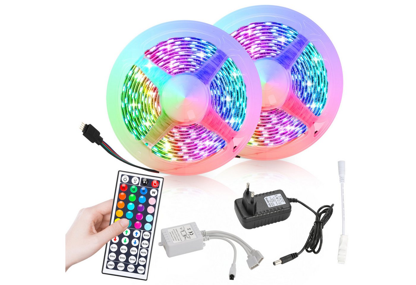 Clanmacy LED Stripe 1-10m LED Streifen RGB stripe 5050SMD Band IP20 Lichterkette Hochzeit, 30-flammig Clanmacy LED Stripe 1-10m LED Streifen RGB stripe 5050SMD Band IP20 Lichterkette Hochzeit, 30-flammig von Clanmacy