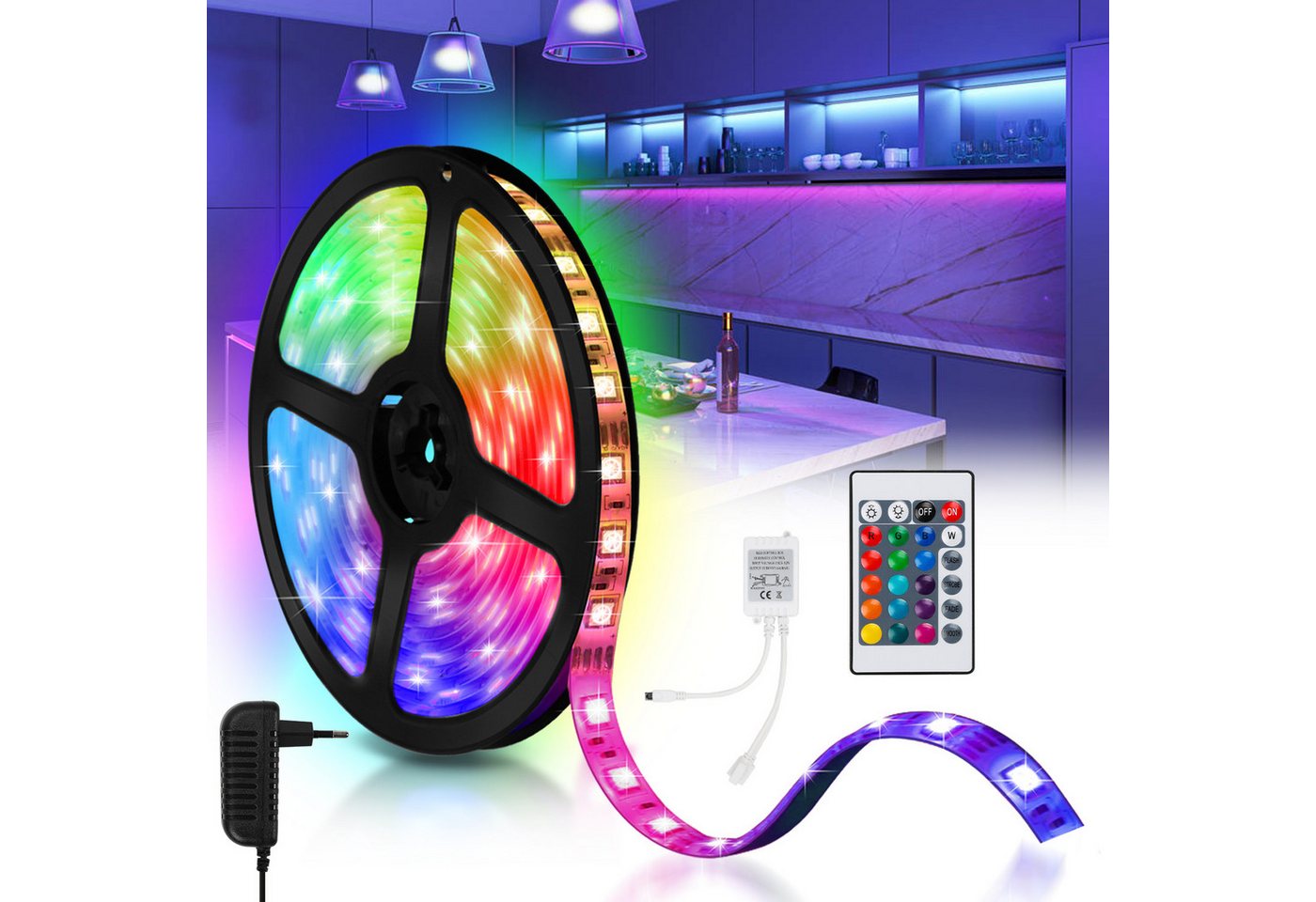 Clanmacy LED Stripe 1-10m LED Streifen RGB stripe 5050SMD Band IP20 Lichterkette Hochzeit, 30-flammig Clanmacy LED Stripe 1-10m LED Streifen RGB stripe 5050SMD Band IP20 Lichterkette Hochzeit, 30-flammig von Clanmacy