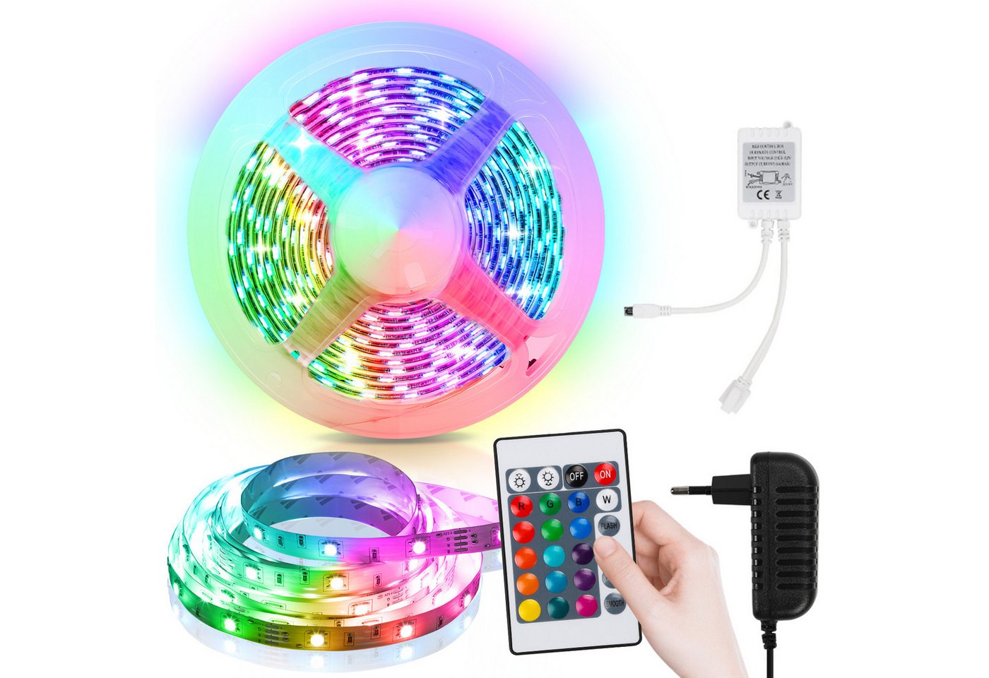 Clanmacy LED Stripe 1-10m LED Streifen RGB stripe 5050SMD Band IP20 Lichterkette Hochzeit, 30-flammig Clanmacy LED Stripe 1-10m LED Streifen RGB stripe 5050SMD Band IP20 Lichterkette Hochzeit, 30-flammig von Clanmacy