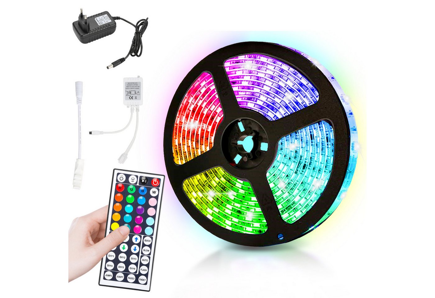 Clanmacy LED Stripe 1-10m LED Streifen RGB stripe 5050SMD Band IP20 Lichterkette Hochzeit, 30-flammig Clanmacy LED Stripe 1-10m LED Streifen RGB stripe 5050SMD Band IP20 Lichterkette Hochzeit, 30-flammig von Clanmacy