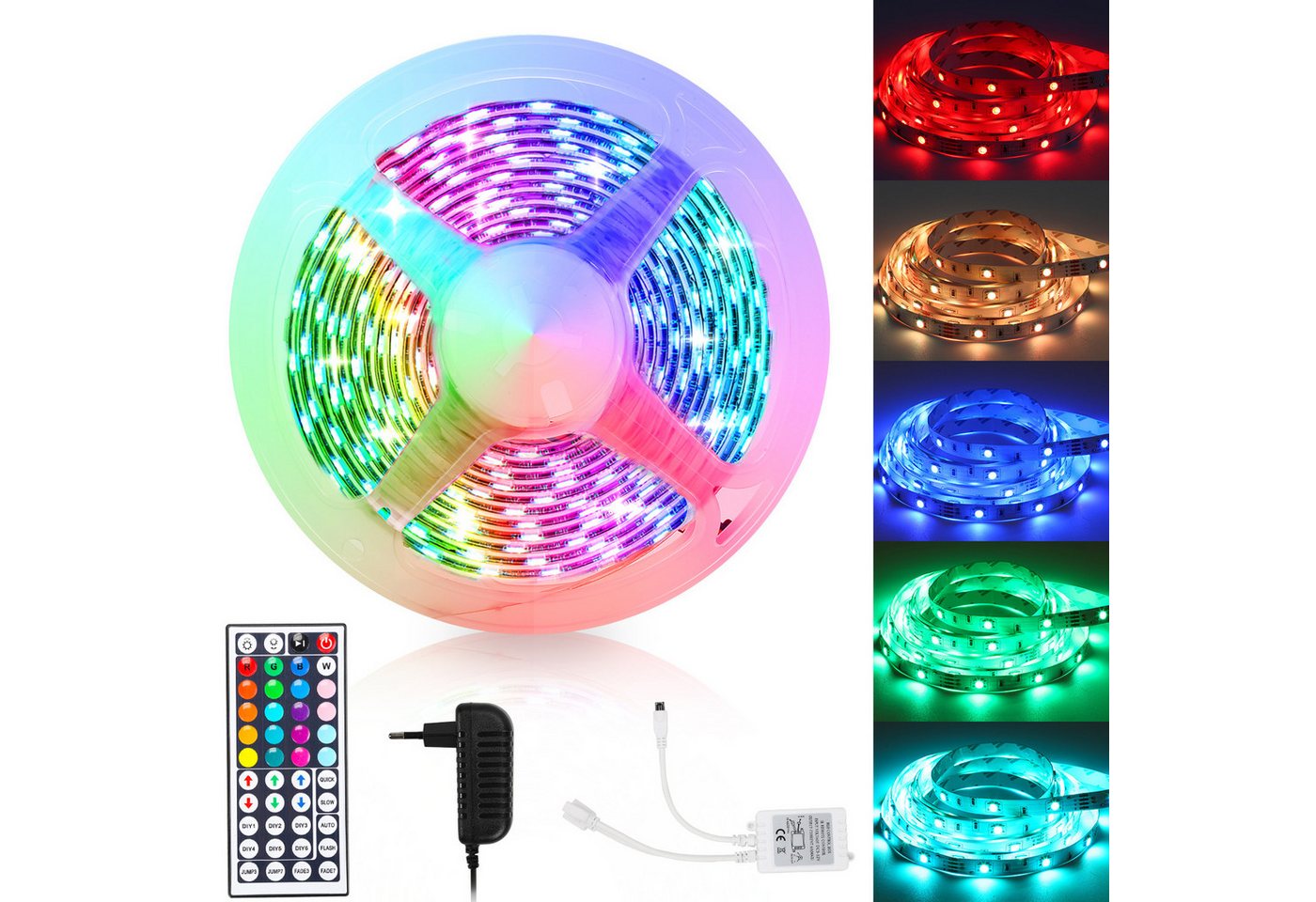 Clanmacy LED Stripe 1-10m LED Streifen set RGB LED Stripe 5050SMD IP20, 30-flammig von Clanmacy