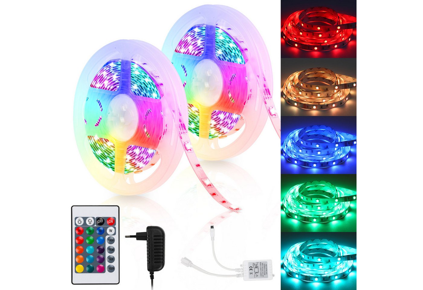 Clanmacy LED Stripe 1-10m LED Streifen set RGB LED Stripe 5050SMD IP20, 30-flammig von Clanmacy