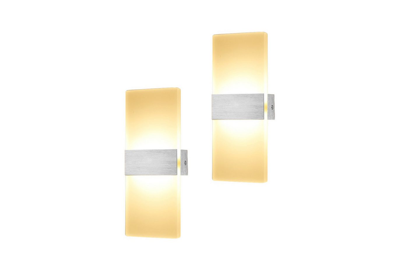 Clanmacy LED Wandleuchte 2X Wandlampe Flurlampe Badleuchte Effektlampe Strahler 6W/12W, LED fest integriert, Weiß Clanmacy LED Wandleuchte 2X Wandlampe Flurlampe Badleuchte Effektlampe Strahler 6W/12W, LED fest integriert, Weiß von Clanmacy