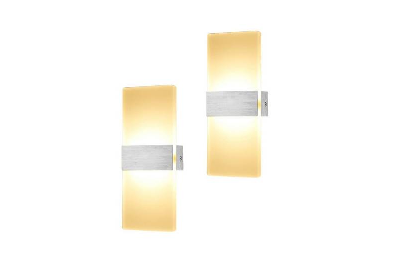 Clanmacy LED Wandleuchte 2X Wandlampe Flurlampe Badleuchte Effektlampe Strahler 6W/12W, LED fest integriert, Weiß von Clanmacy