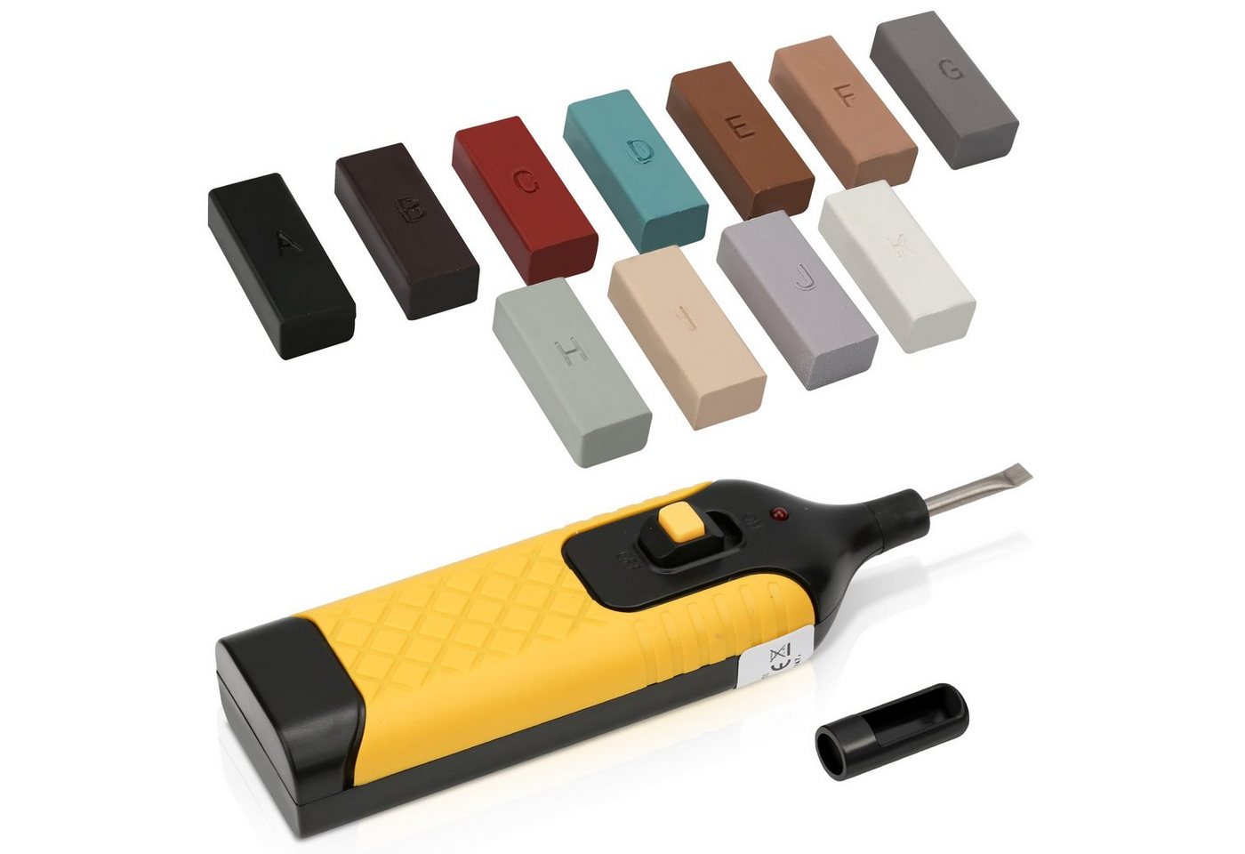 Clanmacy Laminat-Reparaturset Boden reparaturset mit 11 farbigen Wachsstiften für Fliesenböden, Wachsblöcke in 11 verschiedenen Farben Clanmacy Laminat-Reparaturset Boden reparaturset mit 11 farbigen Wachsstiften für Fliesenböden, Wachsblöcke in 11 verschiedenen Farben von Clanmacy