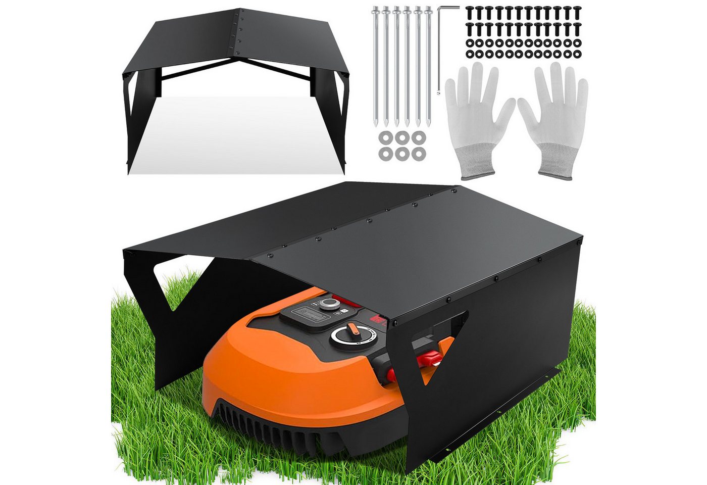 Clanmacy Mähroboter-Garage Rasenmäher Garage 78*60*34CM Abdeckung Garagen Dach Überdachung, BxTxH: 60x78x40 cm, (1-St) von Clanmacy