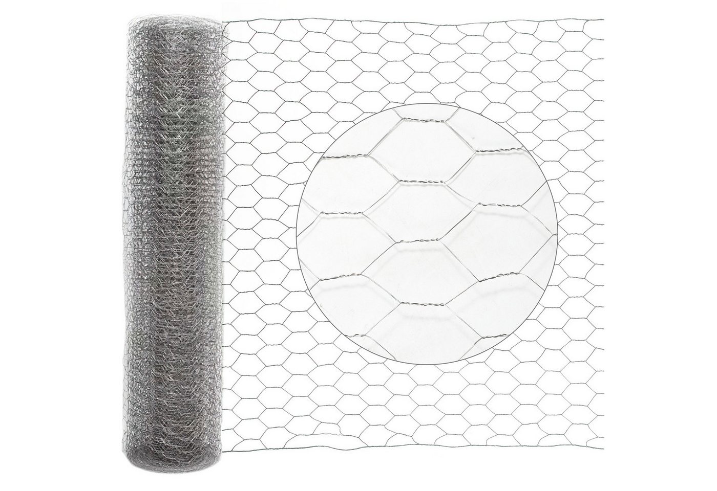 Clanmacy Hasendraht Maschendrahtzaun Gartenzaun Sechseckgeflecht Kaninchendraht, (Maschengröße: 27x27cm, 1-St., Größe: 50x1000cm/100x1000cm), Witterungsbeständig, robust, stabil und vielseitig einsetzbar von Clanmacy
