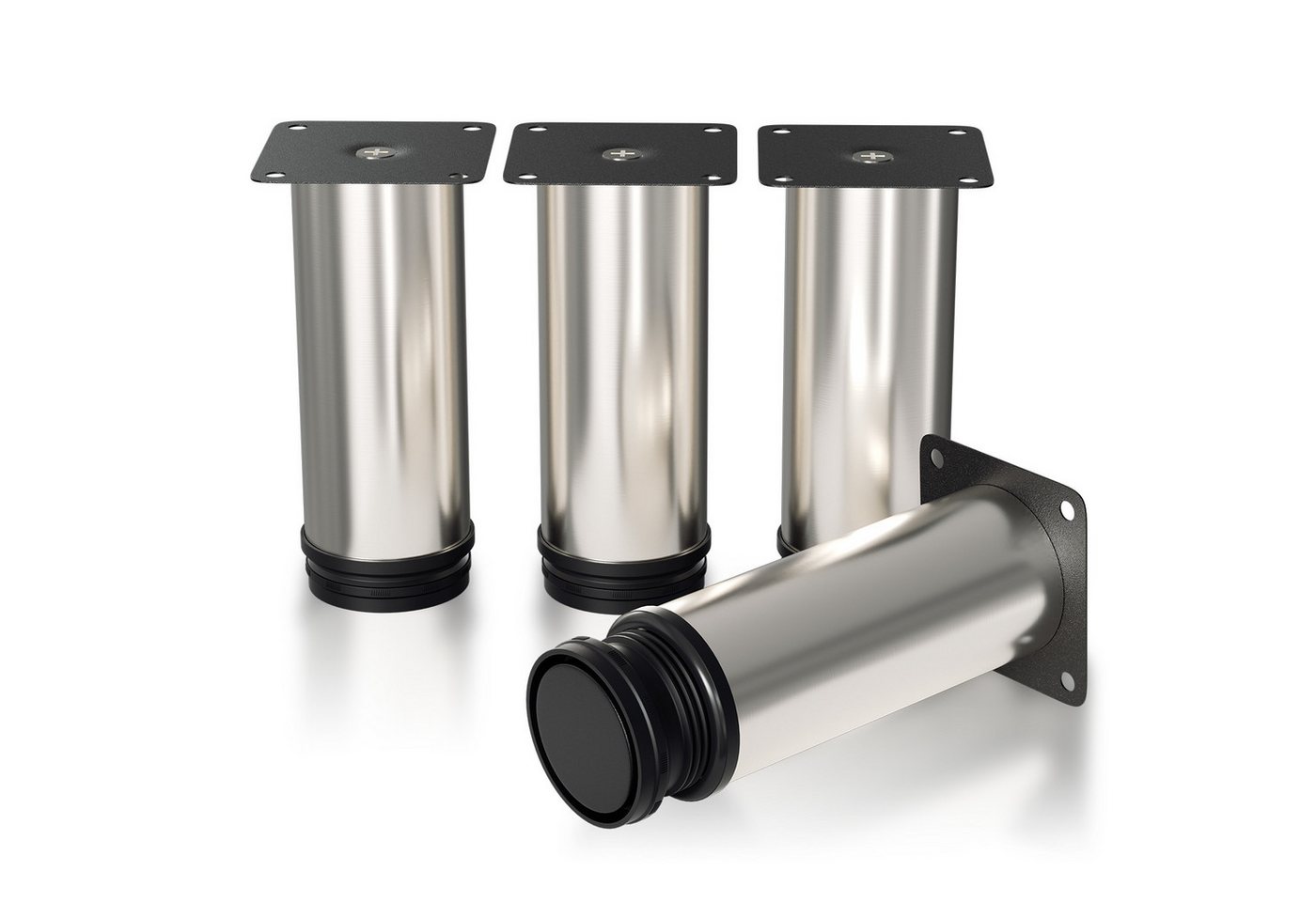 Clanmacy Möbelfuß Verstellbar Edelstahl Möbelfüße( 4er Set )  für die Möbel 50-200 mm von Clanmacy