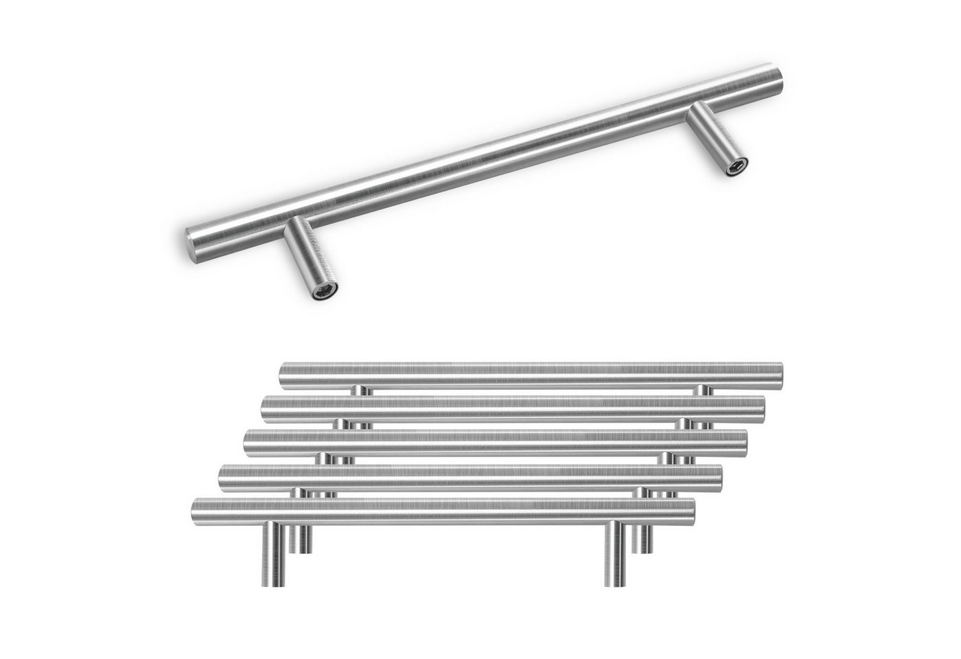 Clanmacy Möbelgriff 10X Stangengriff Möbelgriffe Schrank Küchengriff Küche Schrankgriff (10-St), Handles Kitchen Furniture Handles Steel Kitchen Cupboard Drawer von Clanmacy
