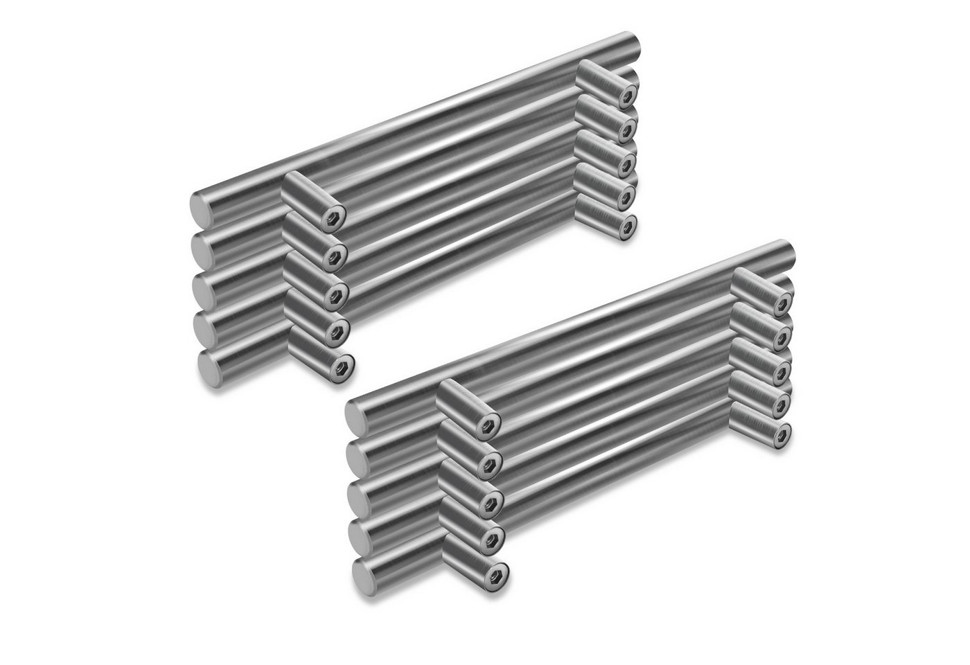 Clanmacy Möbelgriff 10X Stangengriff Möbelgriffe Schrank Küchengriff Küche Schrankgriff (10-St), Handles Kitchen Furniture Handles Steel Kitchen Cupboard Drawer von Clanmacy
