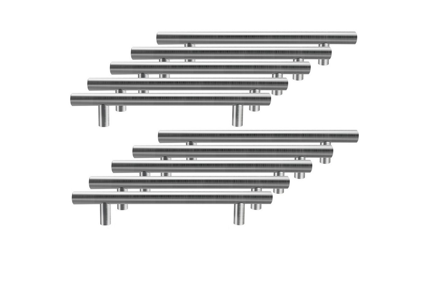 Clanmacy Möbelgriff 10X Stangengriff Möbelgriffe Schrank Küchengriff Küche Schrankgriff (10-St), Handles Kitchen Furniture Handles Steel Kitchen Cupboard Drawer von Clanmacy
