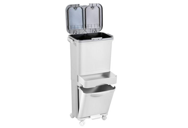 Clanmacy Mülltrennsystem 42L Abfalleimer Küche Mülleimer für Mülltrennung Pedal von Clanmacy