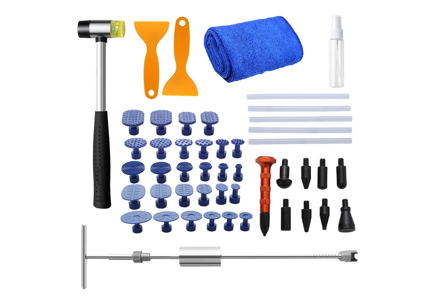 Clanmacy Multitool 48x Ausbeulwerkzeug Removal Hagelschaden Dellen Reparatur Set Auto, (48 St) von Clanmacy