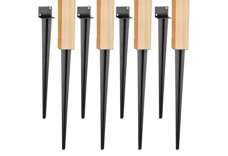 Clanmacy Pfostenträger 8X Einschlaghülse 500mm Einschlagbodenhülse Bodenhülse Schwarz von Clanmacy