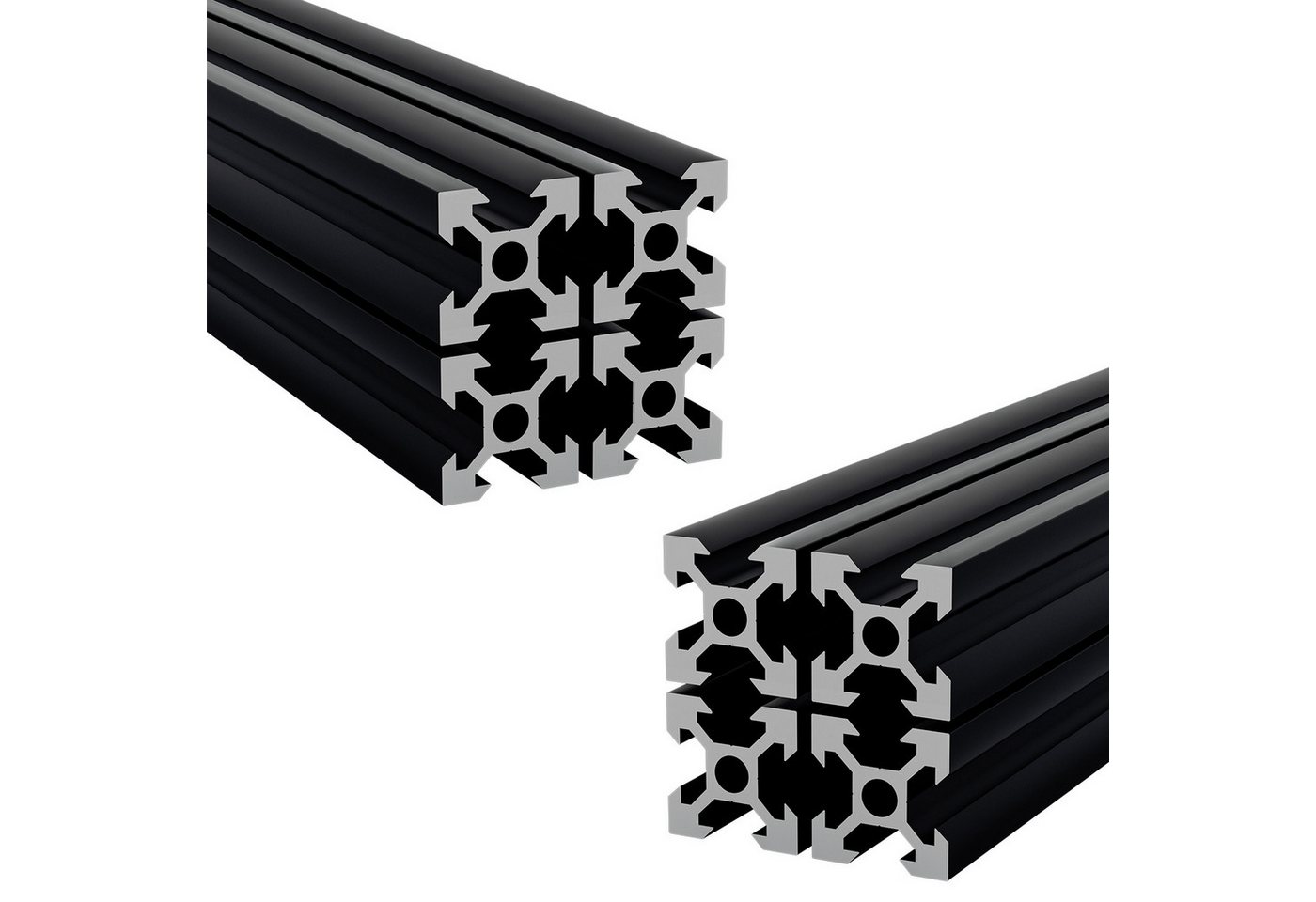 Clanmacy Profil 20x Alu Profil Systemprofil Aluminium Profil 20x20mm Schwarz ( 20x1m)  (20-St) von Clanmacy