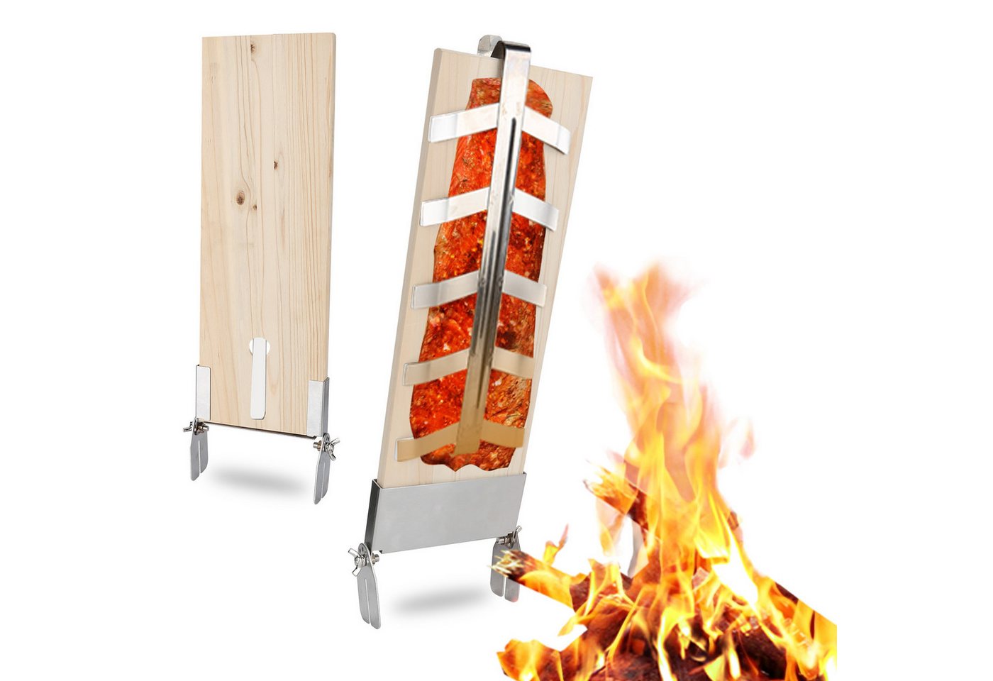 Clanmacy Räucherbrett Flammlachsbrett Flammlachs 2er Set Räucherbrett Flammlachshalter, Zedernholz Clanmacy Räucherbrett Flammlachsbrett Flammlachs 2er Set Räucherbrett Flammlachshalter, Zedernholz von Clanmacy