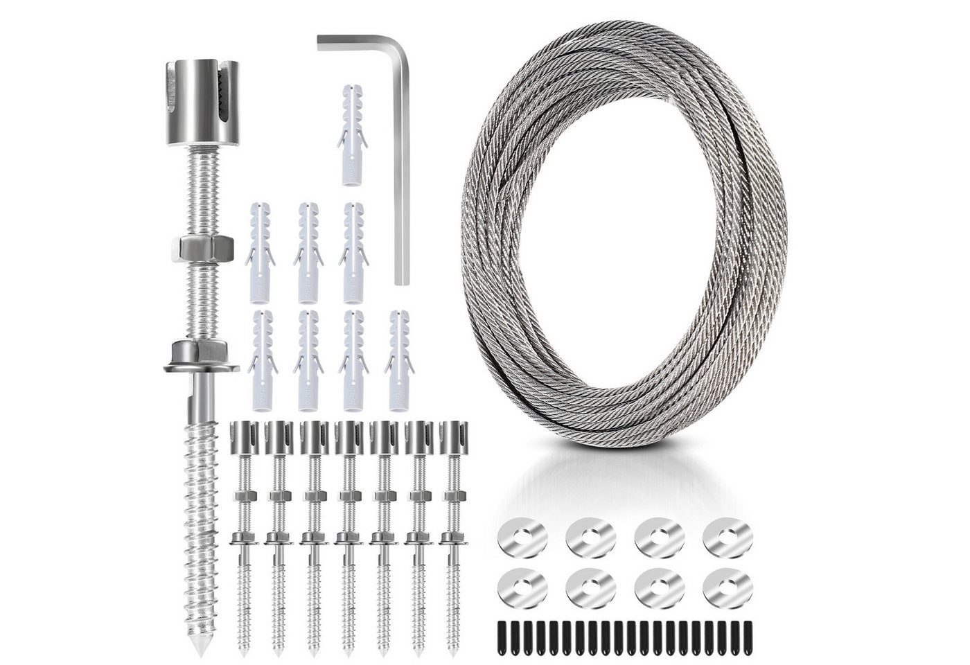 Clanmacy Rankgitter 12M Drahtseil Rankhilfe Edelstahl Set Pflanzen Spalier Rankgitter 3mm Clanmacy Rankgitter 12M Drahtseil Rankhilfe Edelstahl Set Pflanzen Spalier Rankgitter 3mm von Clanmacy