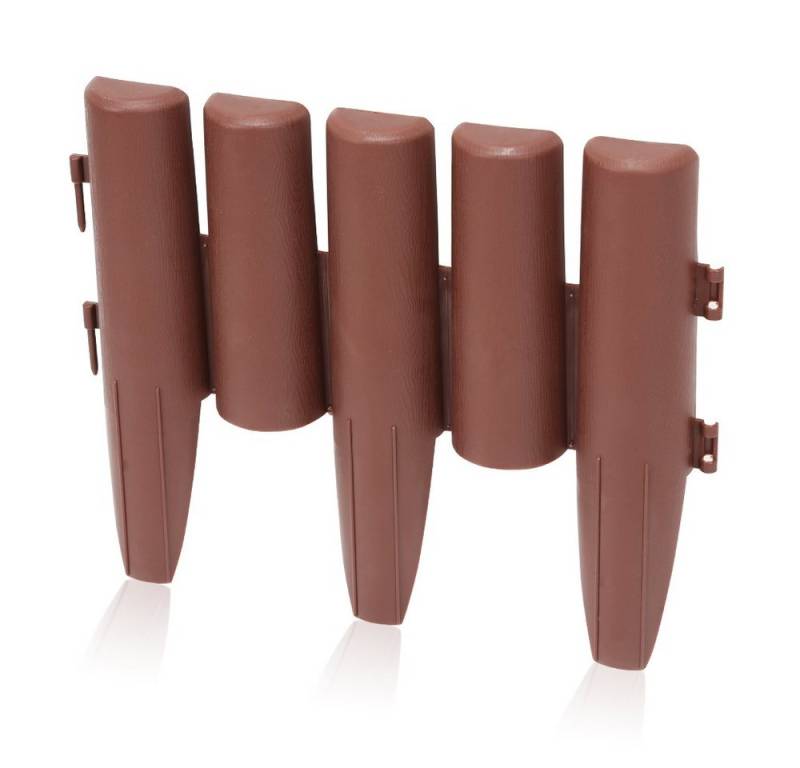 Clanmacy Rasenkante 14m 50 stücke Beeteinfassung Beetumrandung Holz Optik Braun von Clanmacy