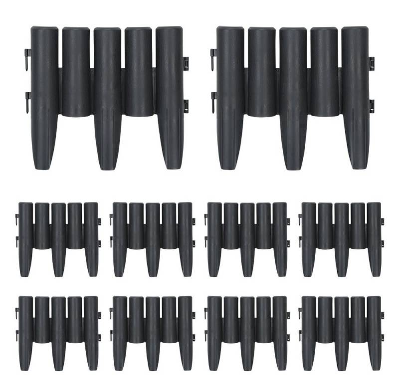 Clanmacy Rasenkante 2,8m 10 stücke Beeteinfassung Beetumrandung Holz Optik Anthrazit von Clanmacy