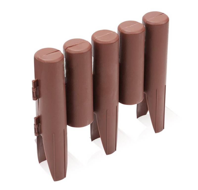 Clanmacy Rasenkante 2,8m Beeteinfassung Beetumrandung Holz Optik Braun von Clanmacy