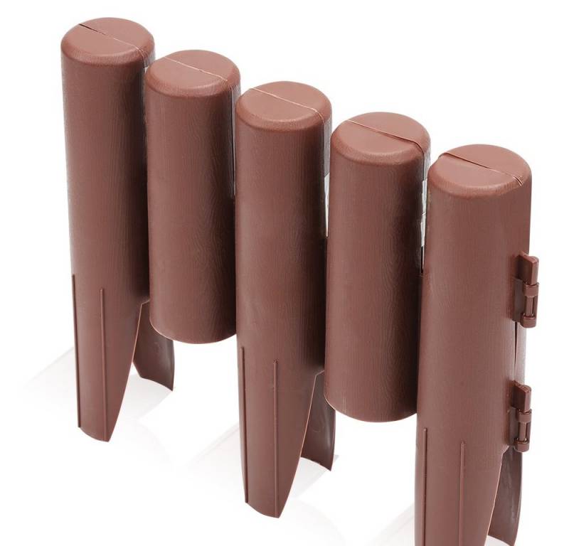 Clanmacy Rasenkante 8,4m 30 stücke Beeteinfassung Beetumrandung Holz Optik Braun von Clanmacy