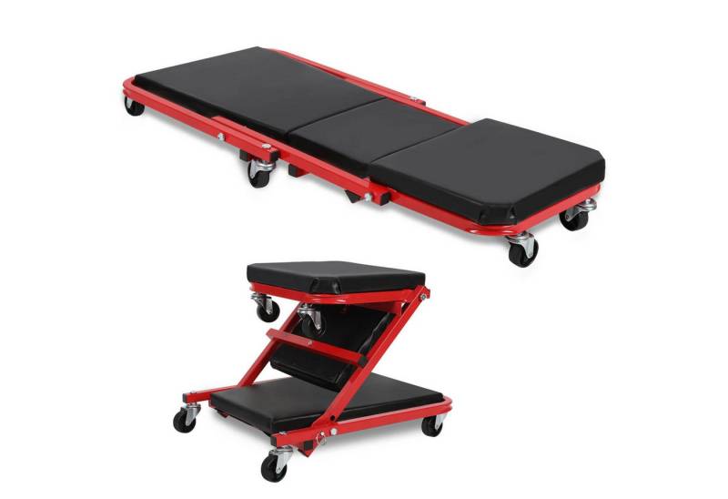 Clanmacy Rollbrett 2in1 Montageliege & Klappsitz rollbrett werkstatt Transportroller, (Stück) von Clanmacy