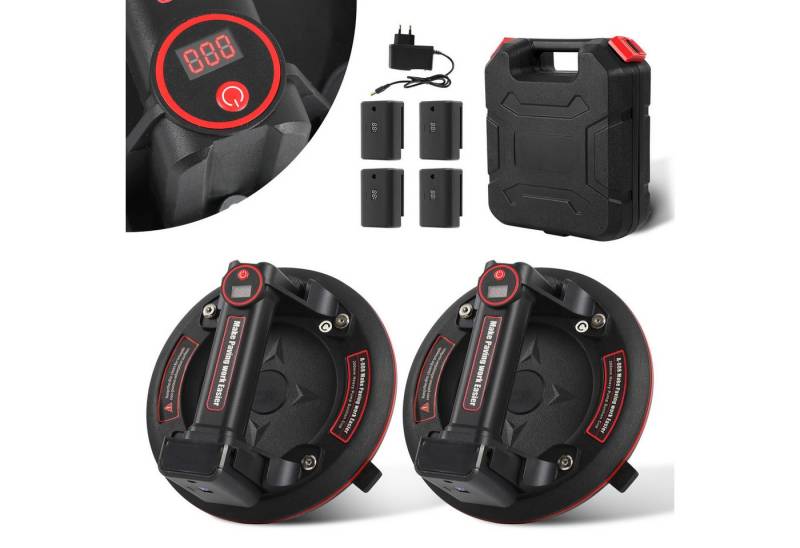 Clanmacy Saugheber 2x Elektrischer Saugnapf 8" Vakuum Fliesenheber Mit 4X 3000mAh Akku, -] von Clanmacy