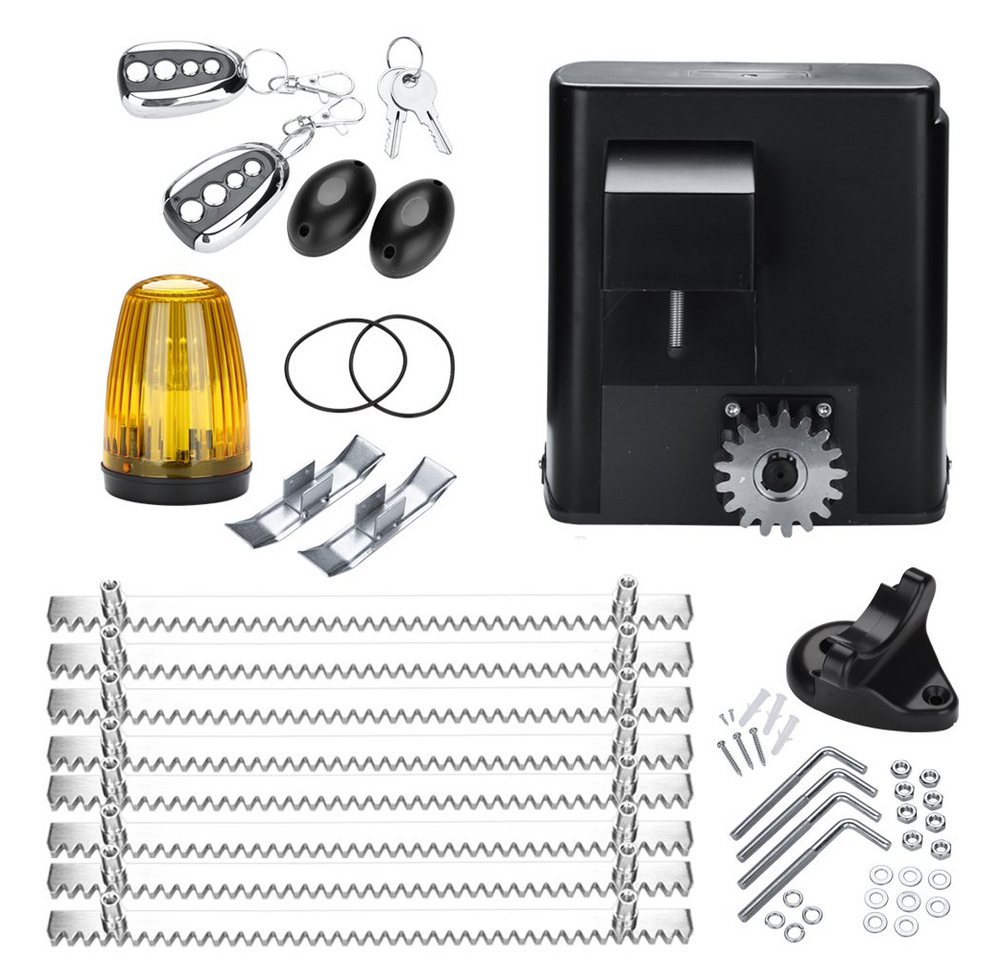 Clanmacy Schiebetorantrieb Schiebetorantrieb Warnlicht Schiebetor Toröffner Torantrieb max.600 kg, mit Gleitschiene von Clanmacy