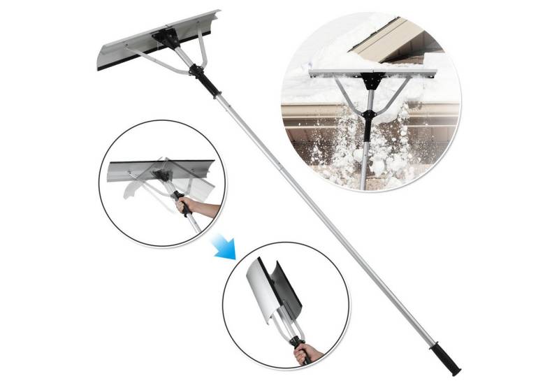 Clanmacy Schneeschieber Photovoltaik Schneeschieber, mit Teleskopstiel, 190-630 cm verstellbar, (1-tlg) von Clanmacy