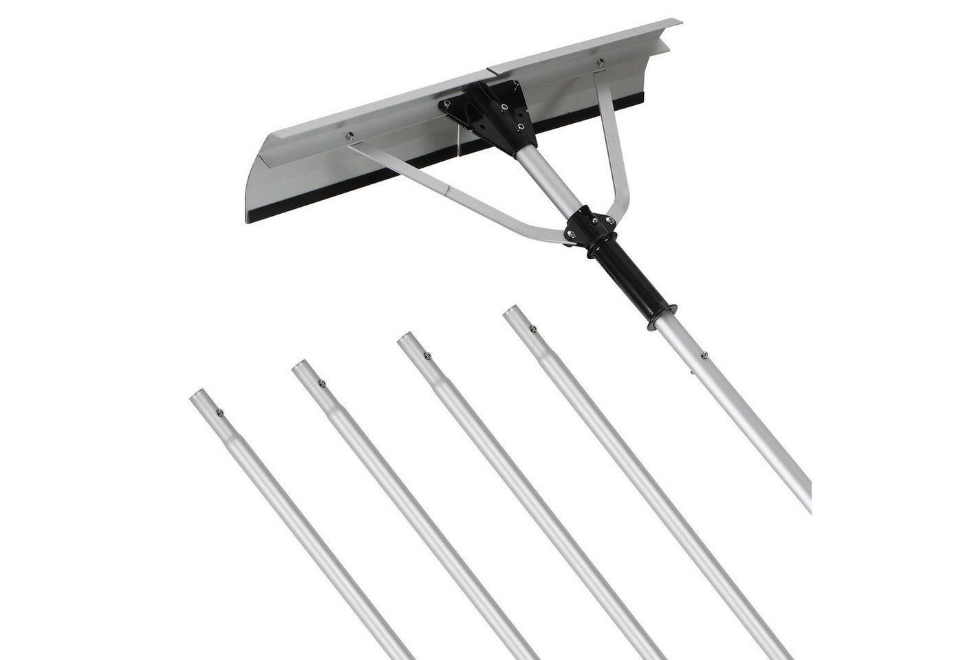 Clanmacy Schneeschieber Schneeschieber mit klappbarem Schneeschaufelkopf Verstellbar 190-630cm, (1-tlg) von Clanmacy