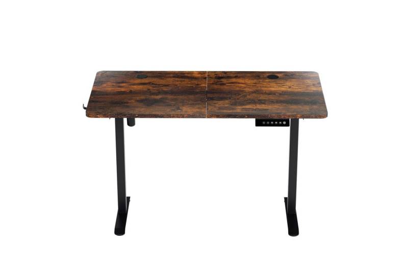 Clanmacy Schreibtisch Höhenverstellbarer Schreibtisch mit Desktop 120x60cm vintage Stahl von Clanmacy