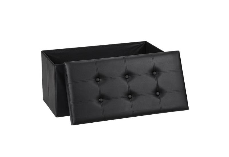Clanmacy Sitzhocker Sitzhocker sitzbank faltbar mit Stauraum Deckel 76x38x38cm Schwarz von Clanmacy