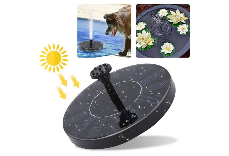 Clanmacy Solarpumpe Solar Springbrunnen 1.5 Watt Solar Pumpe Wasserspiel Fontäne 190L/H von Clanmacy