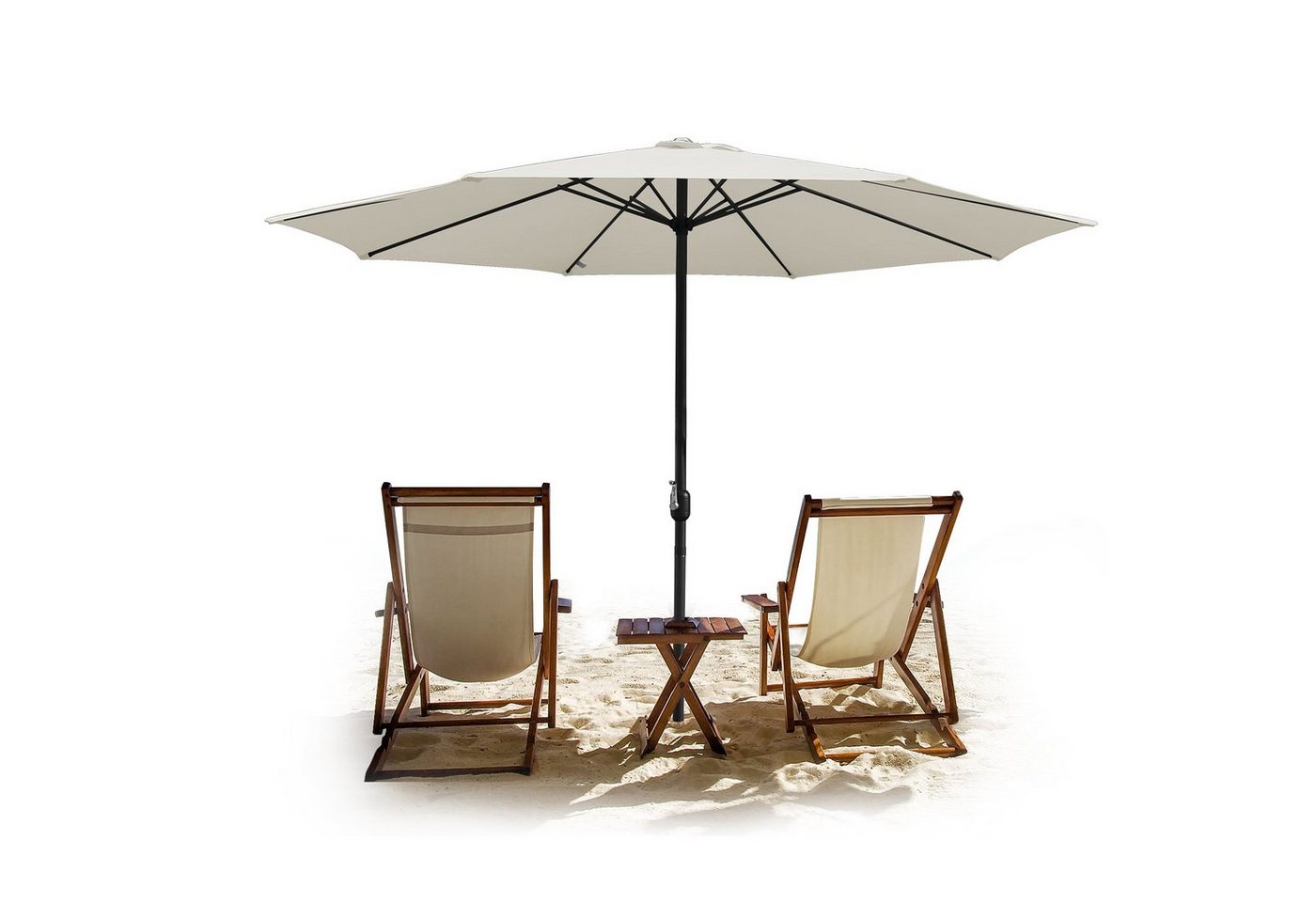 Sonnenschirm 3.5m Sonnenschirm Marktschirm mit Handkurbel UV40+ Outdoor-Schirm Terrassen Gartenschirm von Clanmacy