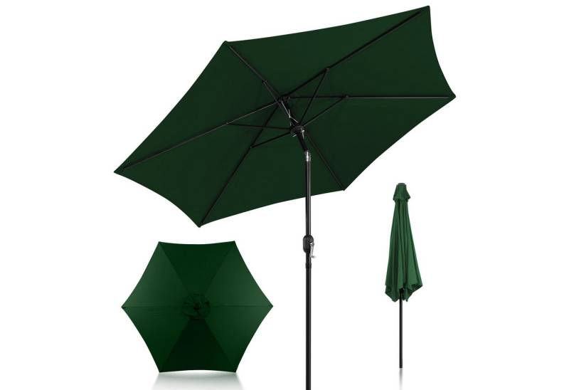Clanmacy Sonnenschirm 3m/3.5m Sonnenschirm Wasserabweisend mit Handkurbel Garten UV40+ von Clanmacy