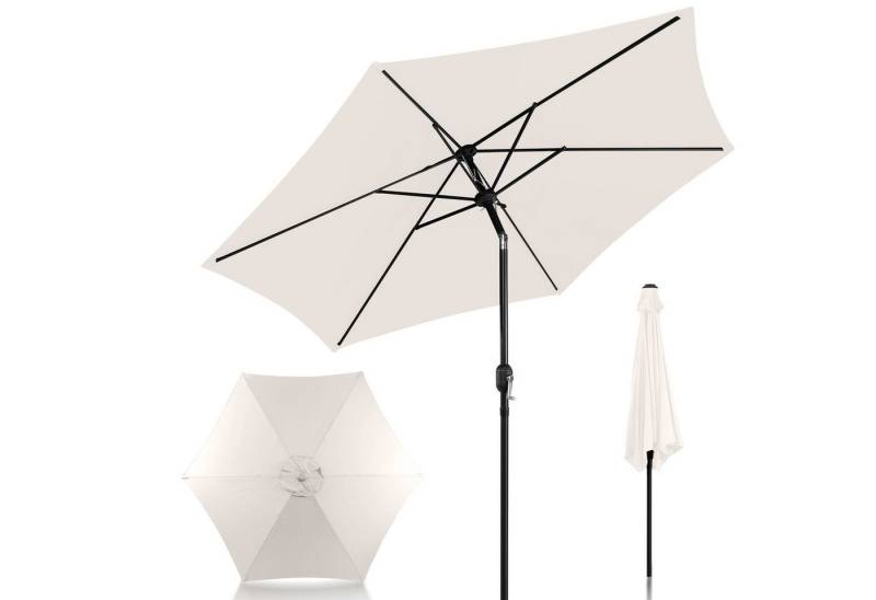 Clanmacy Sonnenschirm 3m/3.5m Sonnenschirm Wasserabweisend mit Handkurbel Garten UV40+ von Clanmacy