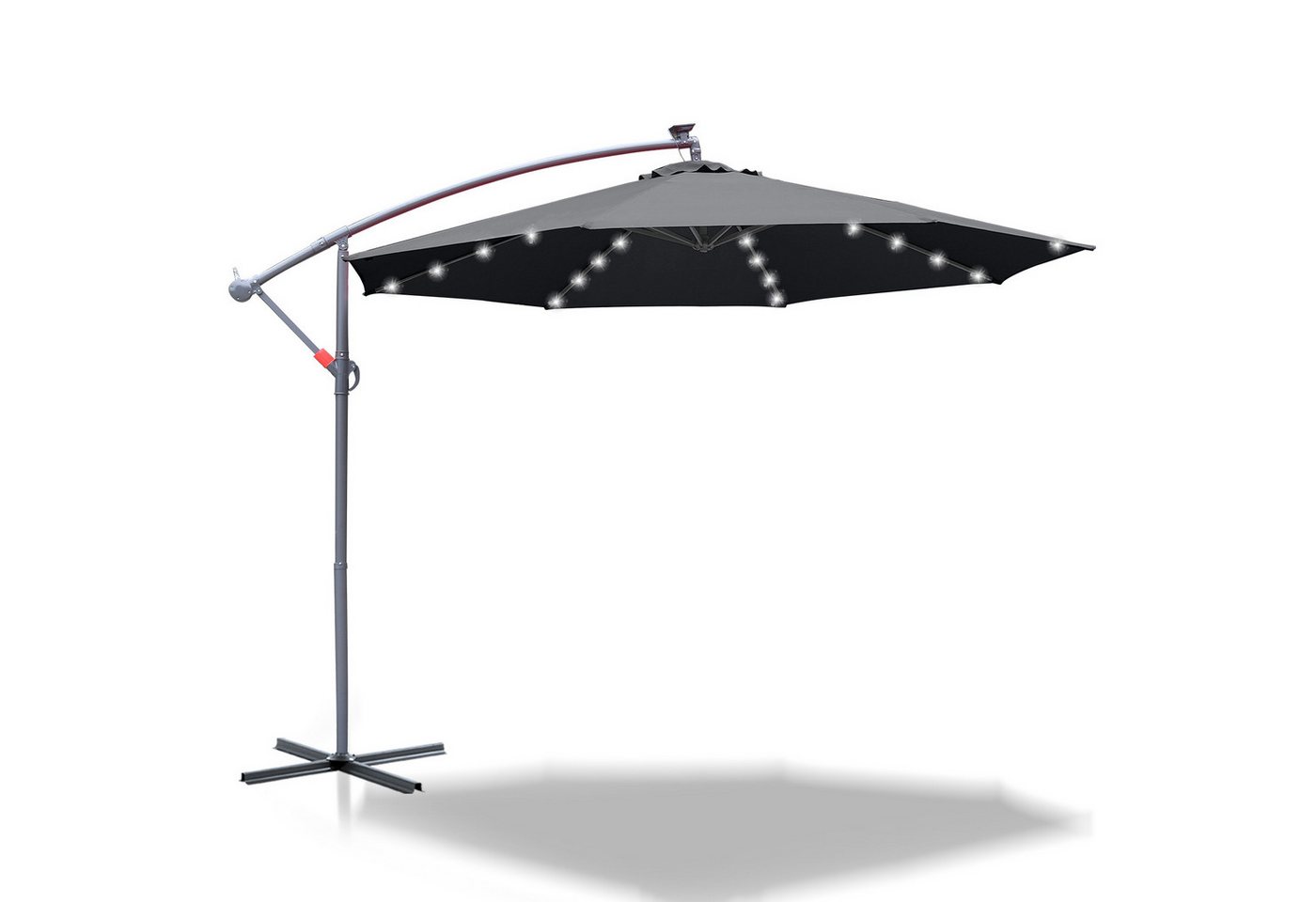Clanmacy Sonnenschirm Gartenschirm 350cm, Ampelschirm mit LED Solar um 360° drehbar Grau, LxB: 350x350 cm, Stabiler knickbar/für Garten, Balkon, Terasse/Sonnenschutz Clanmacy Sonnenschirm Gartenschirm 350cm, Ampelschirm mit LED Solar um 360° drehbar Grau, LxB: 350x350 cm, Stabiler knickbar/für Garten, Balkon, Terasse/Sonnenschutz von Clanmacy