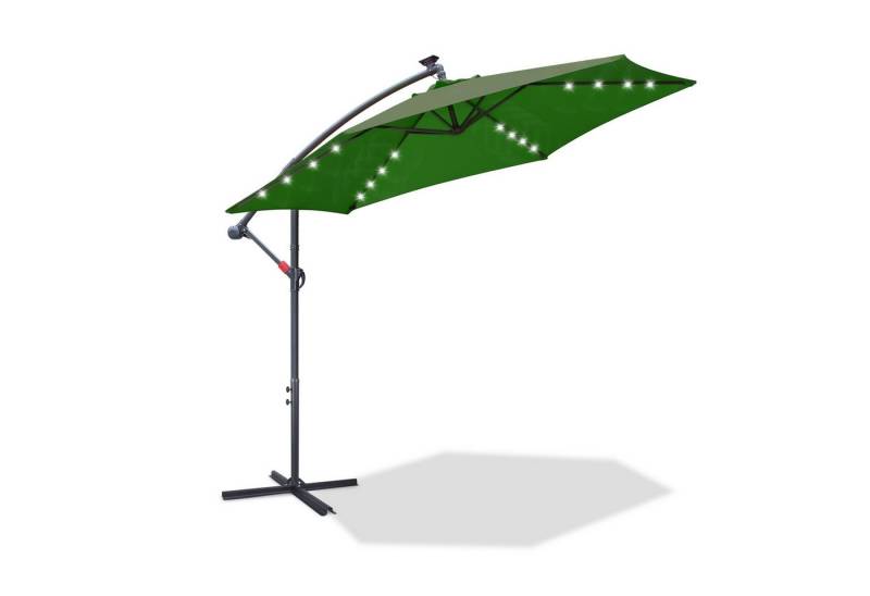 Clanmacy Sonnenschirm Sonnenschirm 300 cm Kurbel Ampelschirm mit LED & Windsicherung Grün Clanmacy Sonnenschirm Sonnenschirm 300 cm Kurbel Ampelschirm mit LED & Windsicherung Grün von Clanmacy