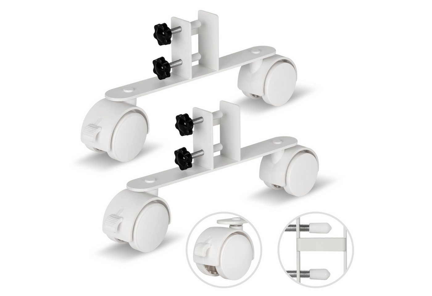 Clanmacy Standfuß 10x Standfüße mit Rollen für Infrarotheizungen Geeignet für Heizgeräte (10 St) von Clanmacy