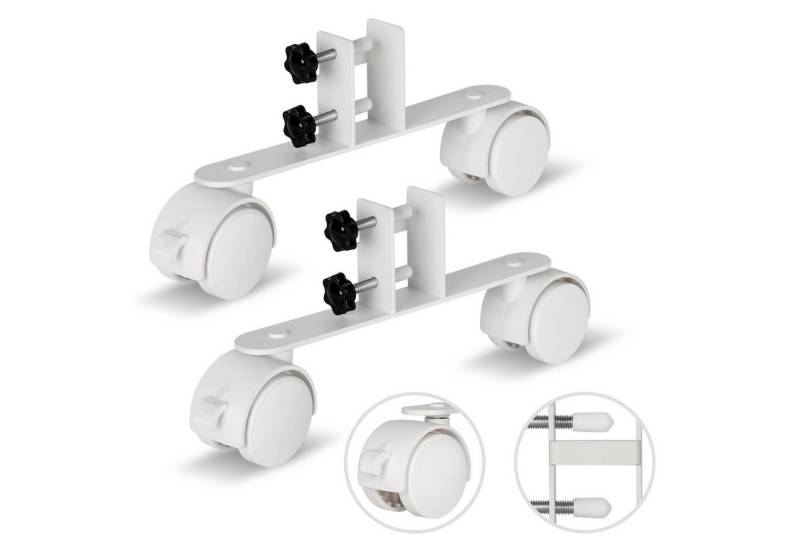 Clanmacy Standfuß 10x Standfüße mit Rollen für Infrarotheizungen Geeignet für Heizgeräte (10 St) von Clanmacy