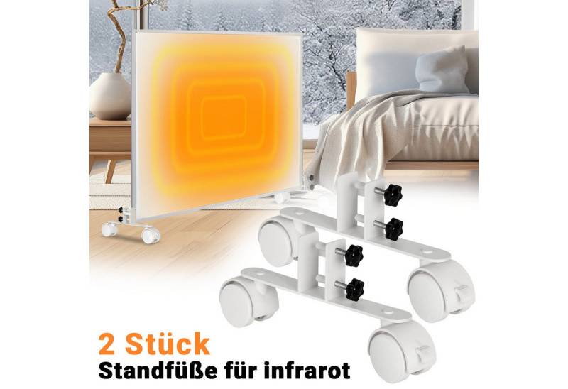 Clanmacy Standfuß 2x Standfüße mit Rollen für Infrarotheizungen Geeignet für Heizgeräte (2 St) von Clanmacy