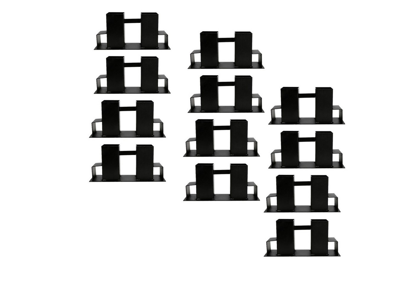 Clanmacy Stapelregal 4-12er Holzstapelhilfe Stapelhilfe Brennholz Verzinkt Metall für Brennholz Holzstapelhalter Kaminholz, 12-tlg. von Clanmacy