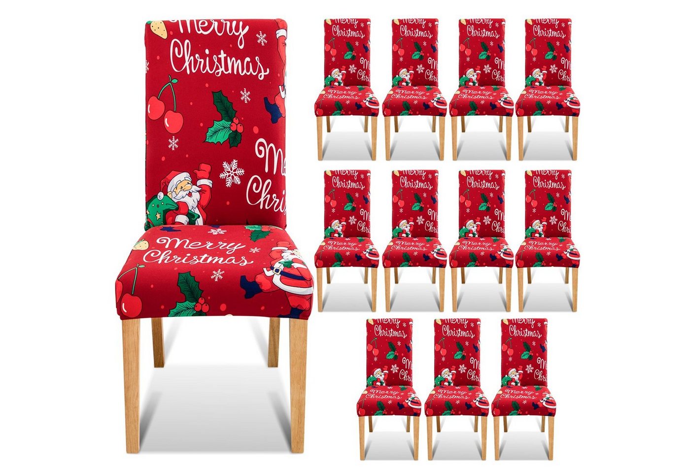 Clanmacy Stuhlhusse Stuhlhusse Stretch Stuhlhussen,12 Stück,Weihnachten Stuhl Stuhlüberzug Clanmacy Stuhlhusse Stuhlhusse Stretch Stuhlhussen,12 Stück,Weihnachten Stuhl Stuhlüberzug von Clanmacy