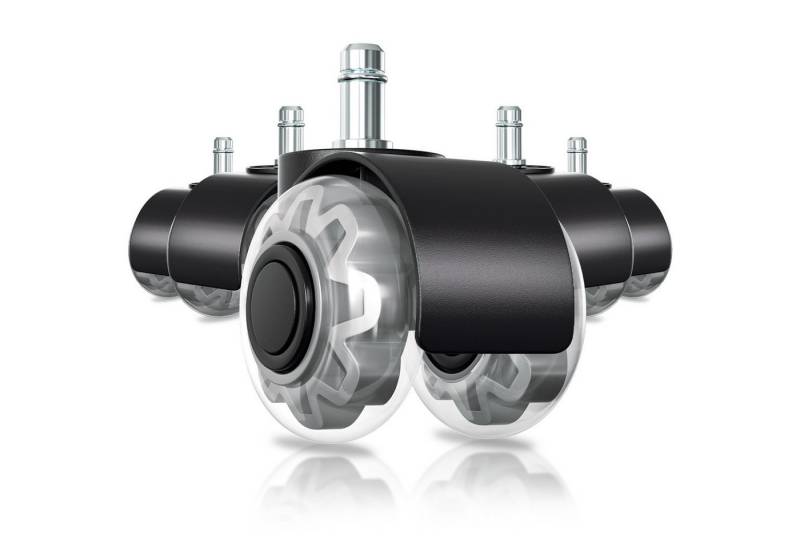Clanmacy Stuhlrolle Hartbodenrollen 11mm mit leise & kratzerfrei,schwarz von Clanmacy
