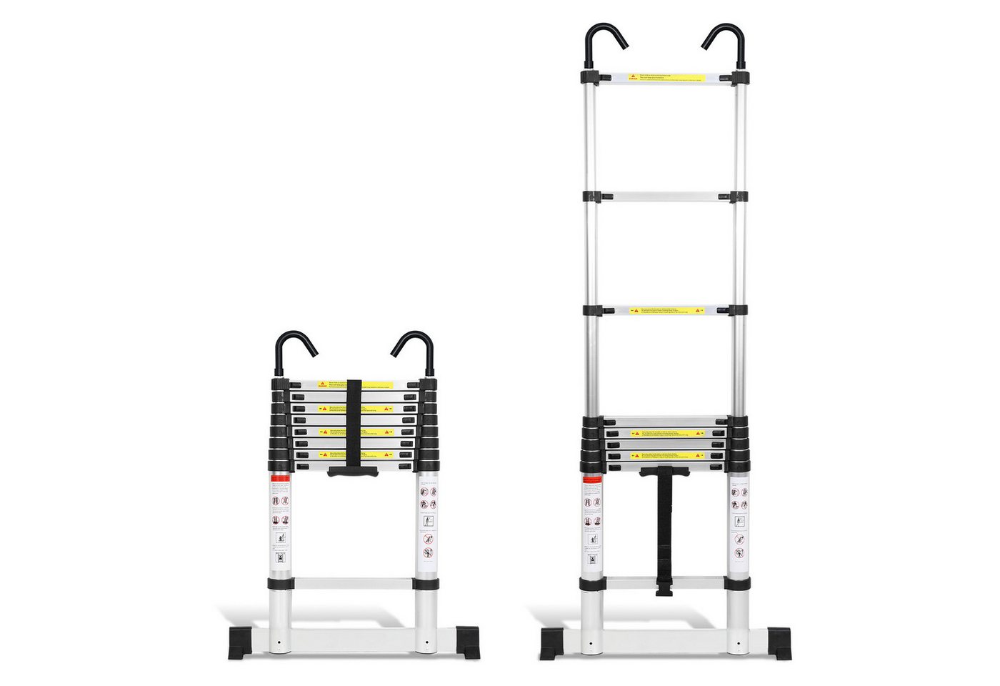 Clanmacy Teleskopleiter Premium Alu Teleskopleiter Ausziehleiter Klappleiter Höhe 2,6M Silber (Teleskopleiter,Anlegeleiter,Klappleiter,Schiebeleiter, Hochleistungs-Teleskopleiter, Hochwertiges Aluminiummaterial), Mühelose Portabilität Unabhängige Verriegelung Narrensicherer Betrieb Clanmacy Teleskopleiter Premium Alu Teleskopleiter Ausziehleiter Klappleiter Höhe 2,6M Silber (Teleskopleiter,Anlegeleiter,Klappleiter,Schiebeleiter, Hochleistungs-Teleskopleiter, Hochwertiges Aluminiummaterial), Mühelose Portabilität Unabhängige Verriegelung Narrensicherer Betrieb von Clanmacy